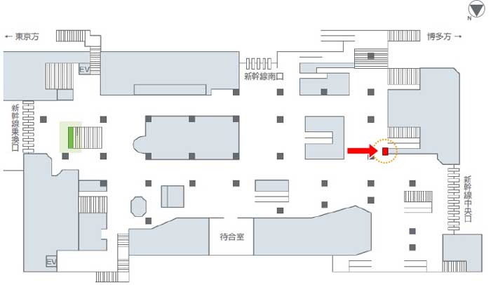 新幹線新大阪駅看板掲出位置・大型シート広告